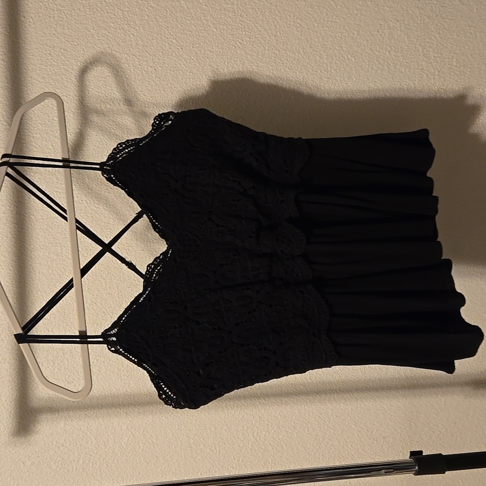 Maurices Black Knit Top With Lace Details